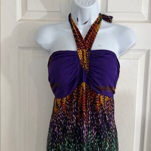Open back halter top maxi dress